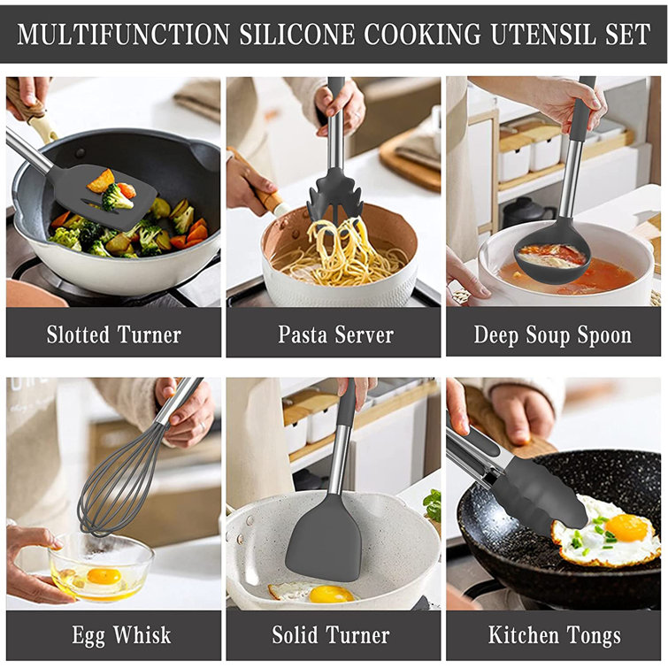 Stainless Steel Kitchen Utensil Set - 25 Cooking Utensils