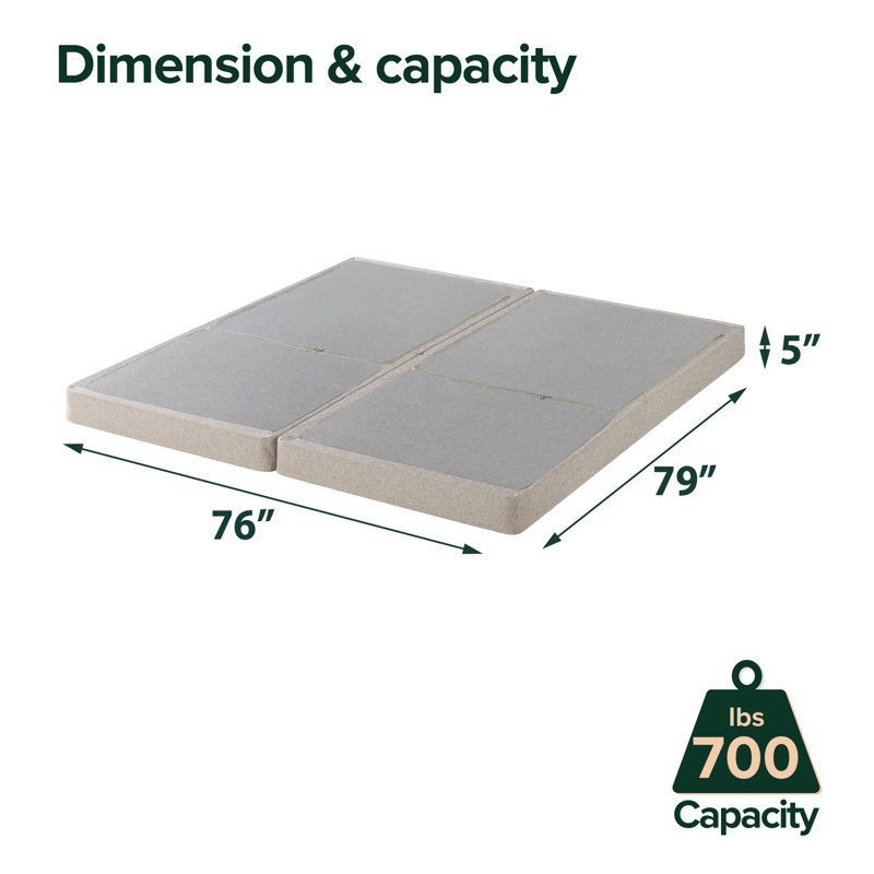 Riddleville 5" Folding Metal Box Spring, Split King