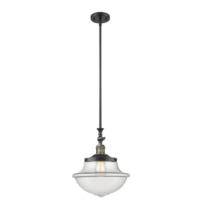 Baptiste 1 - Light Single Pendant, No Bulb Included, Clear, Black Antique Brass