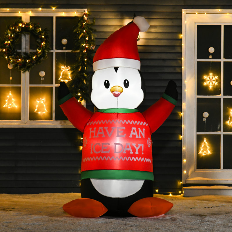 Décoration de Noël gonflable de 6 pi - en tenue, lumières vives, tenue de fête gonflable, eau brillante à DEL