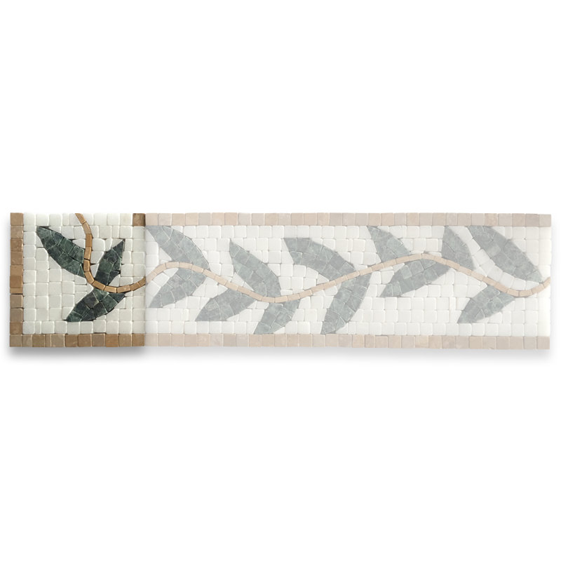 Carrelage décoratif en marbre 4 po x 4 po doré / vert
