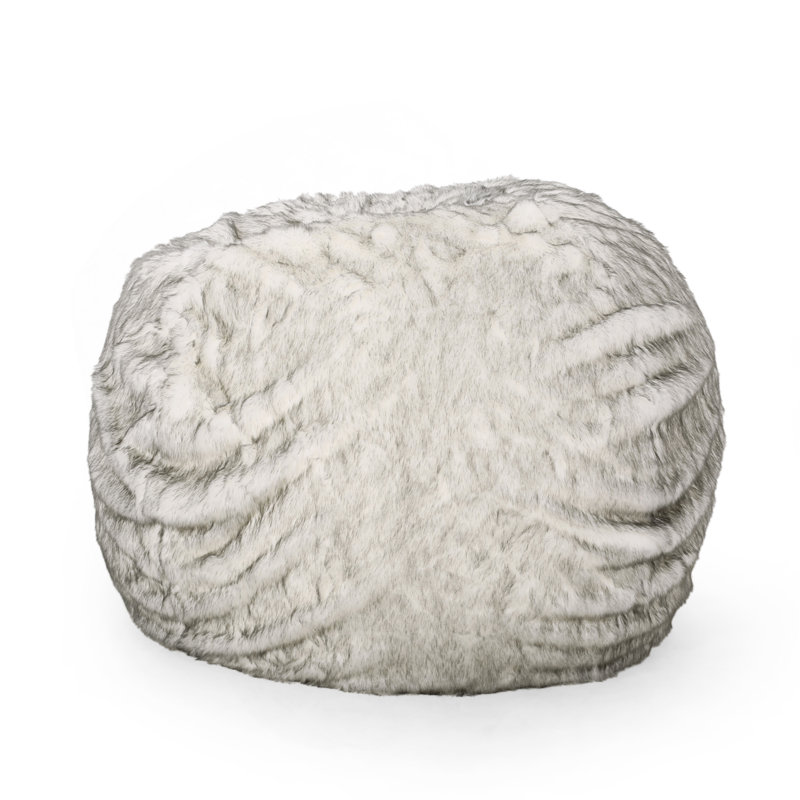Fauteuil à billes confortable en fausse fourrure au design polyvalent pour la détente