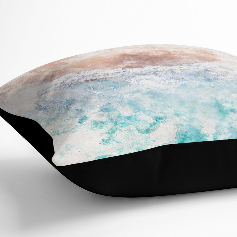Sandy Beach Cushion with Filling, 40cm H x 40cm W x 15cm D, Black