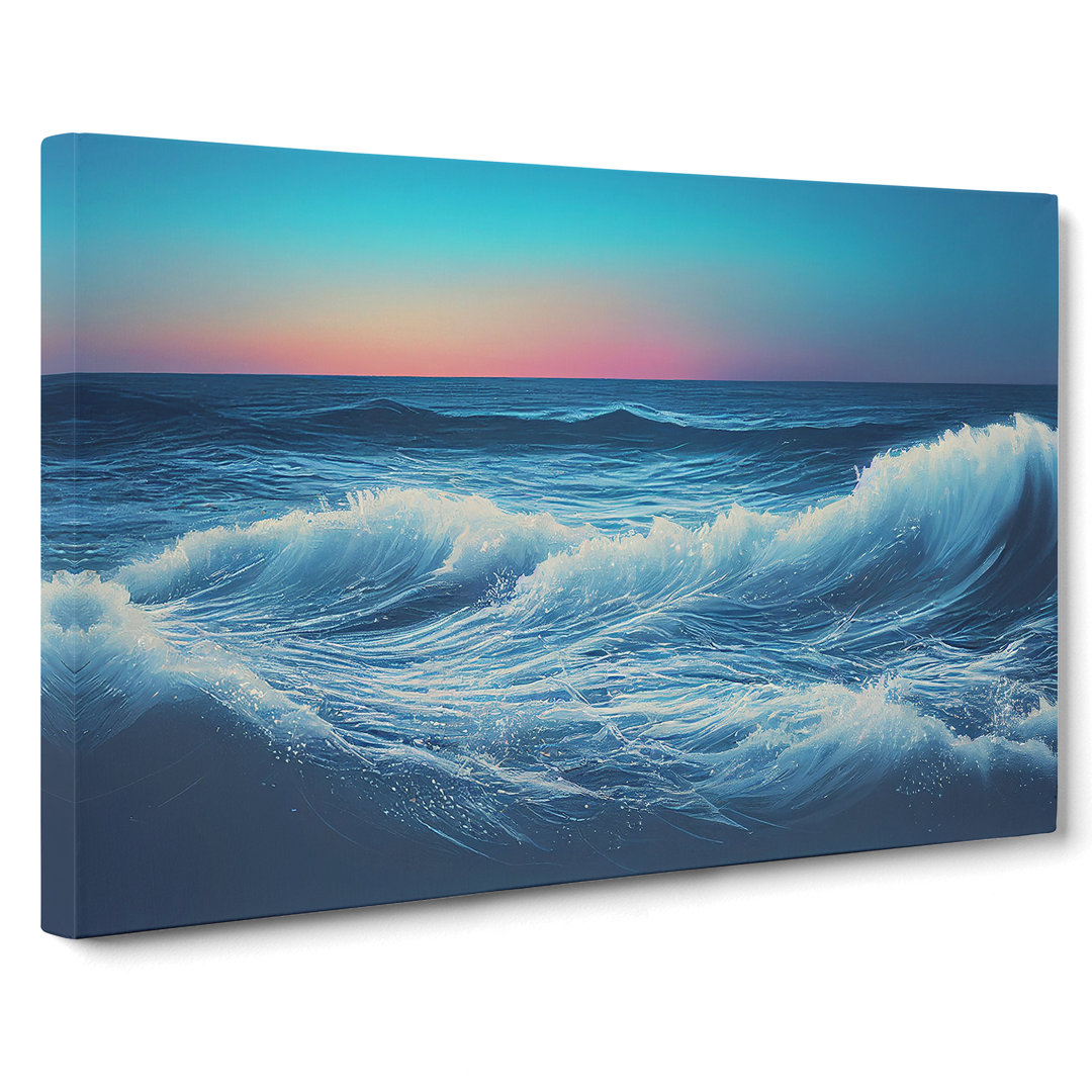 Ocean View At Sunset - Wrapped Canvas