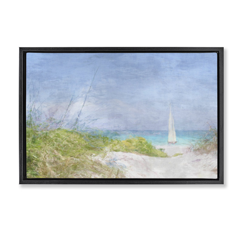 Toile flottante encadrée "solitaire" par Noah Bay, Cadre flottant noir de jais, H 17 po x l 25 po