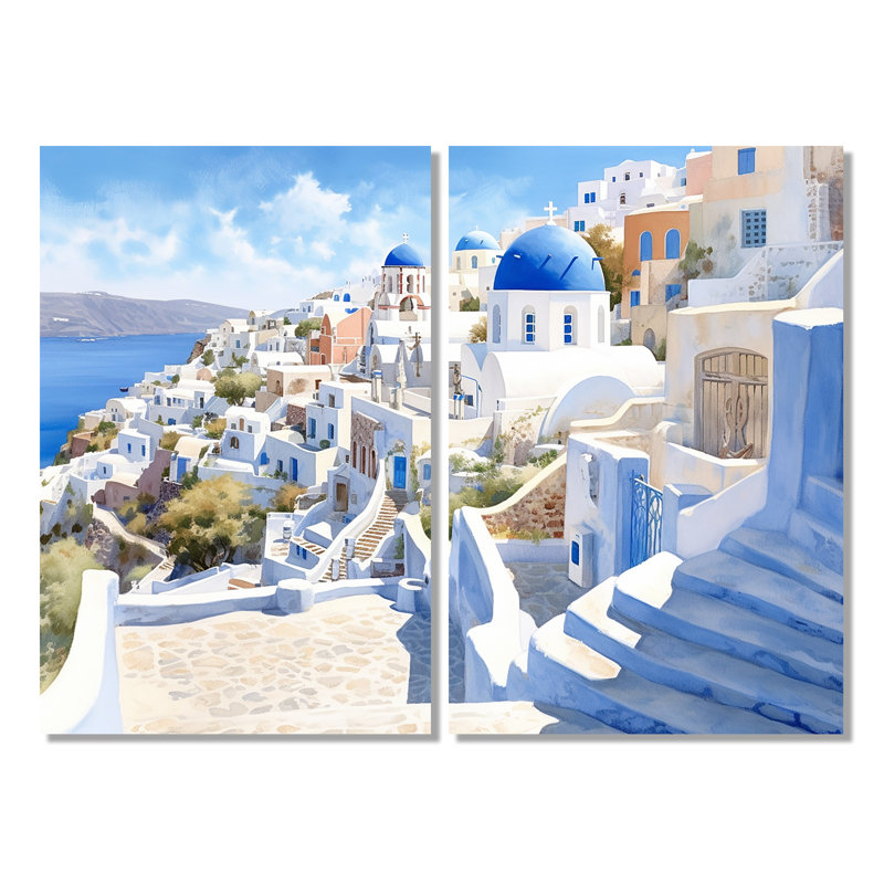 Décoration murale Grecque Santorini Odyssey II - Grande Grèce, H 36 po x l 48 po, Toile tendue, Ne s’applique pas