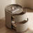 Khaki Solid Wood Saddle Leather Nightstand