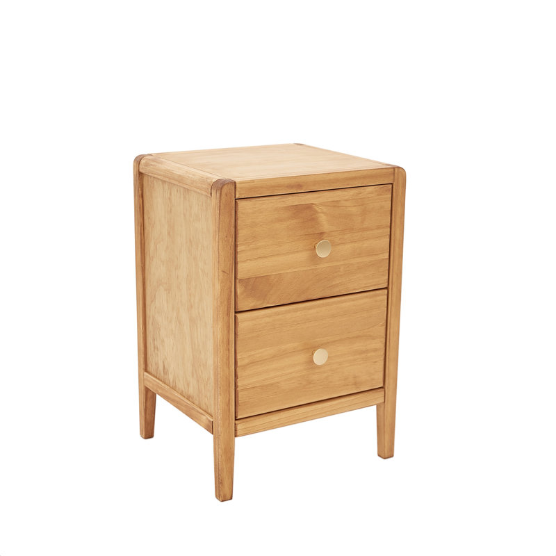 Amellia 39cm W Solid + Manufactured Wood Bedside Table, Waxed