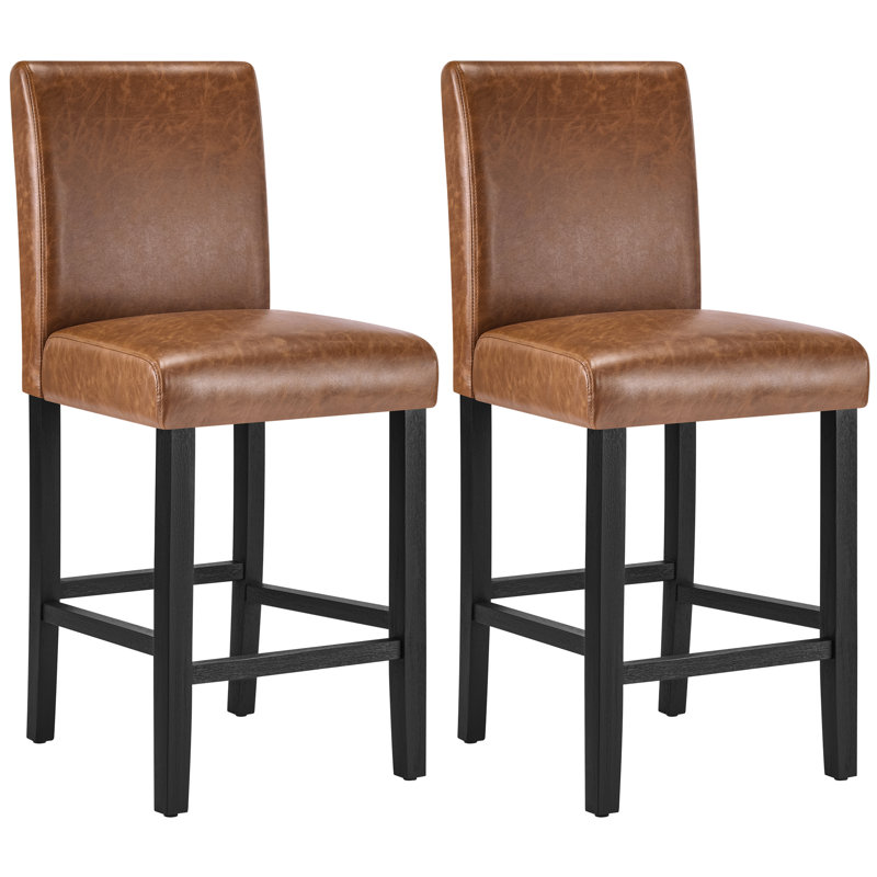Sauhal Solid Wood 25'' Counter Stool, Brown