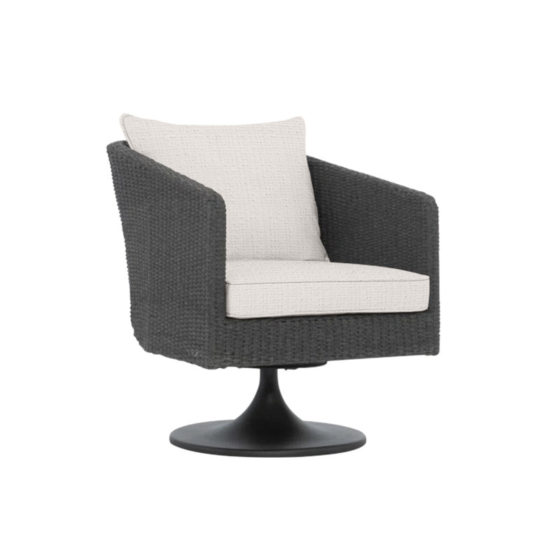 Newport Swivel Patio Chair with Cushions, White Sunbrella 6063-000