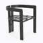 Chaise de patio d'extérieur en aluminium, ensemble de 2, finition noire avec coussin gris