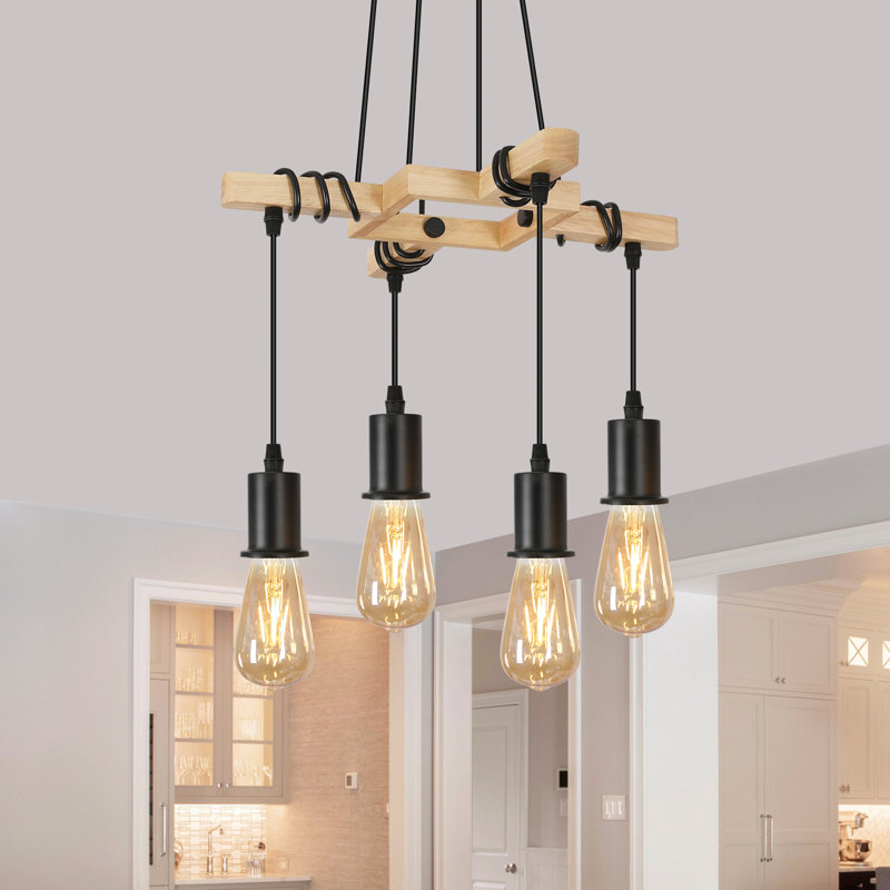 Lustre 4 lumières à cordon