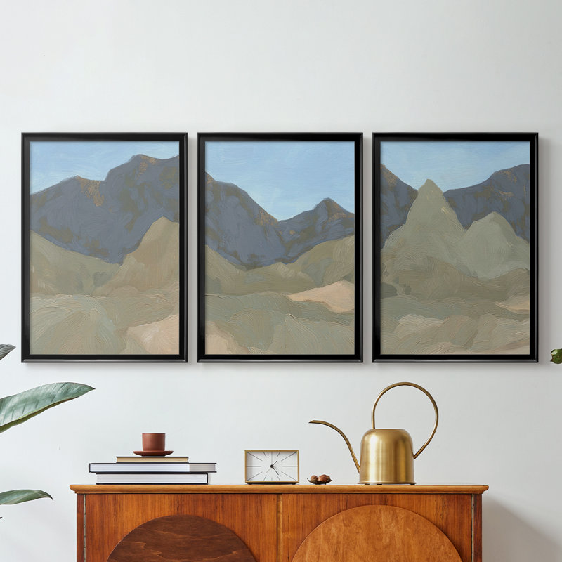 Saddle Mountain I - Toile tendue avec châssis sur mesure - 3 pièces, Noir, H 21 po x l 30 po