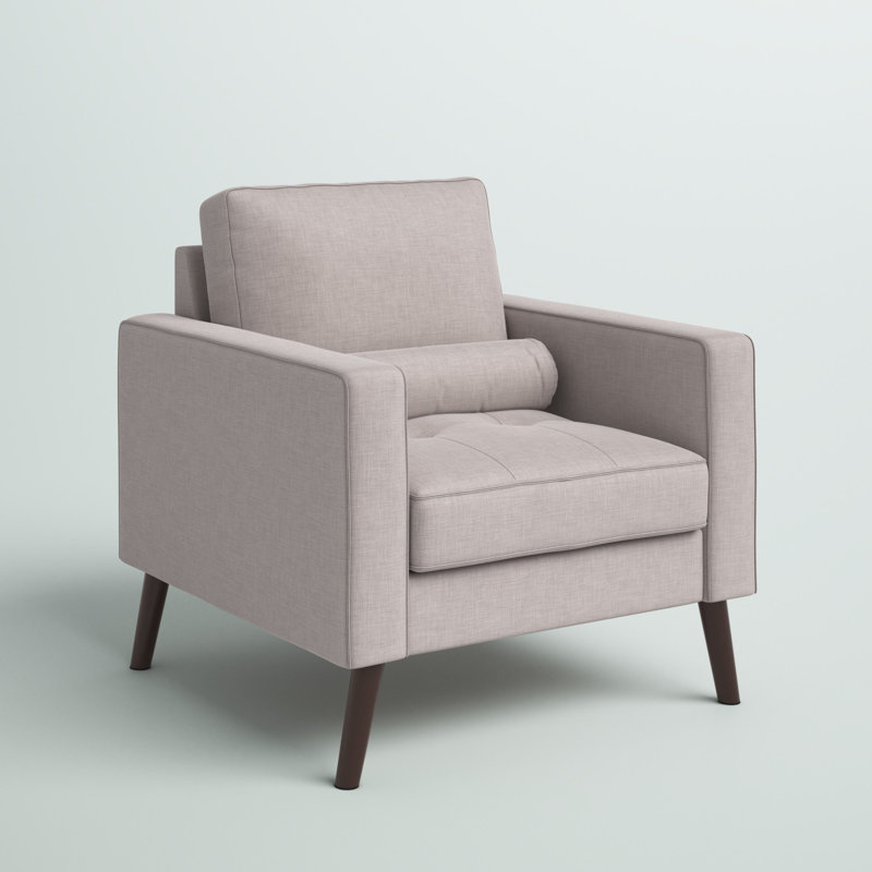 Fauteuil capitonné en polyester 31 po Esteban, Polyester beige