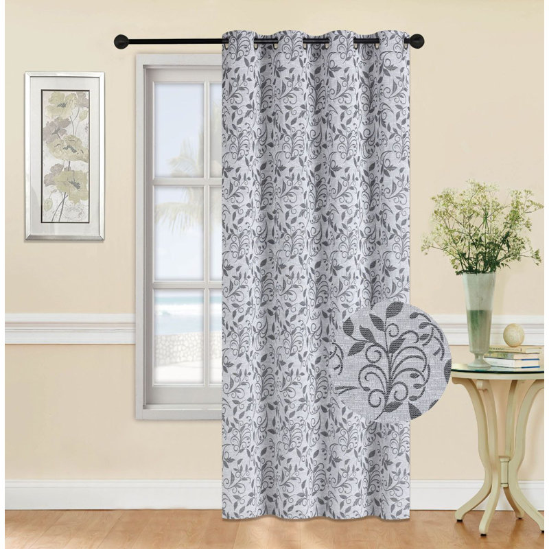 Panneau d'anneau en jacquard, L 54 po x L 95 po, Noir