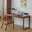 Bureau rectangulaire en bois massif avec tiroirs Walnut-1290692534
