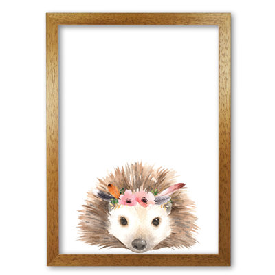 Forest Friends, Floral Cute Hedgehog - Painting