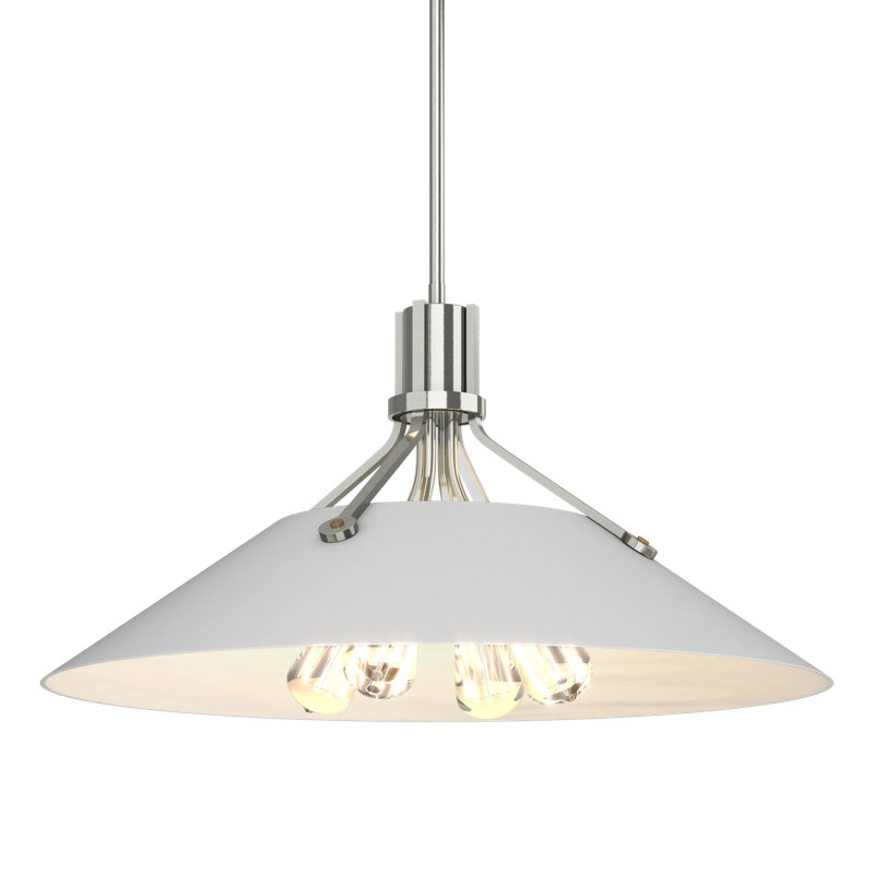 Henry 4 - Light Single Cone Pendant, Sterling, White