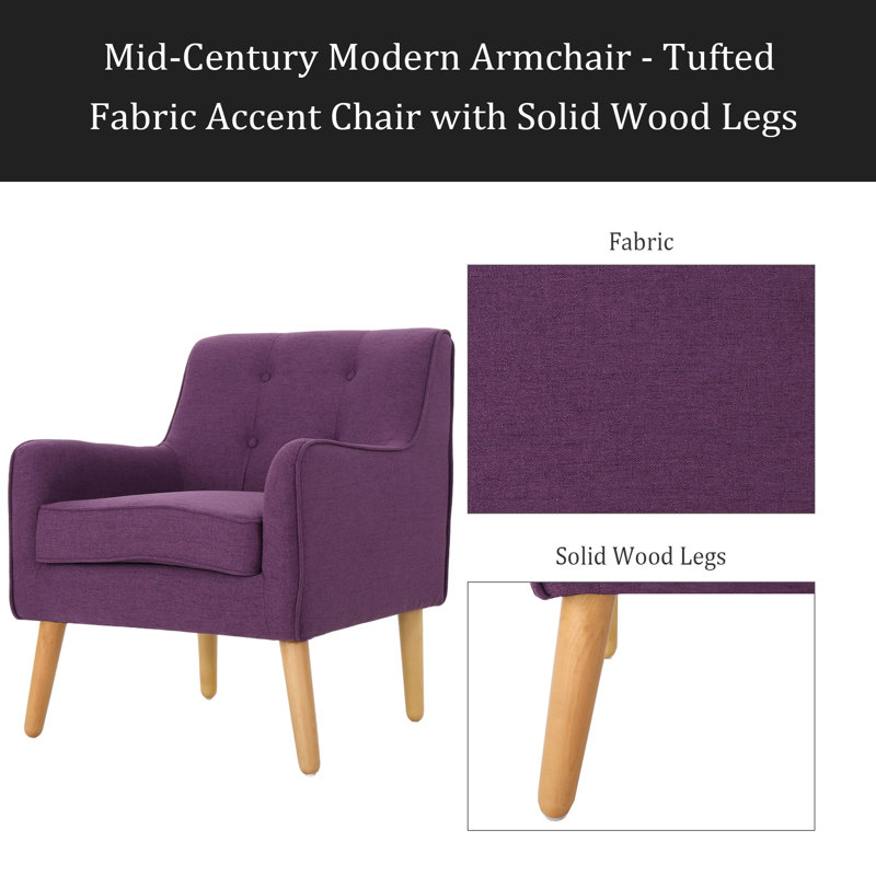 Fauteuil Mid-Century, Mauve