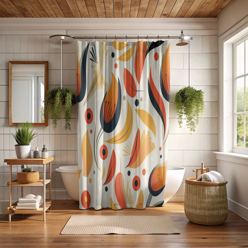 Rideau de douche Abstract Medley - Premium, H 74 po x l 71 po
