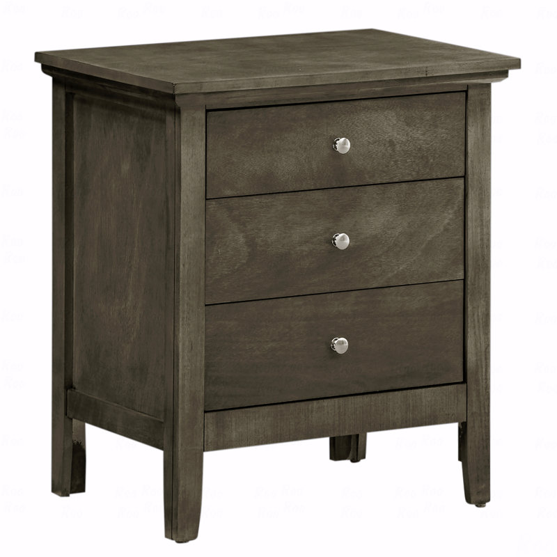  Hammond 3 - Drawer Nightstand , Gray