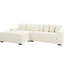 Surdimensionné beige avec velours côtelé et méridienne gauche, méridienne luxueuse, 8 coussins, support stable, salon moderne à assemblage facile-1838318757