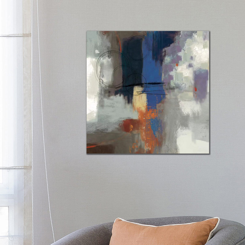 Indigo Touch I - Wrapped Canvas Painting, 66.04 cm H x 66.04 cm W x 3.175 cm D