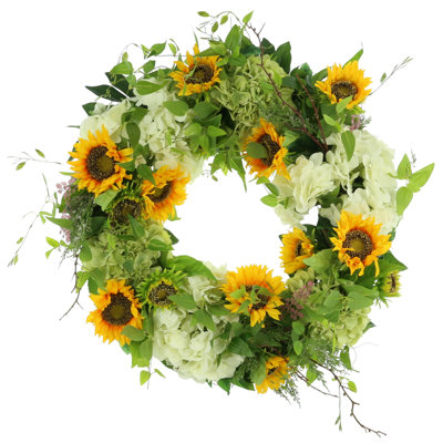 Handcrafted Faux Sunflower 26'' Wreath
