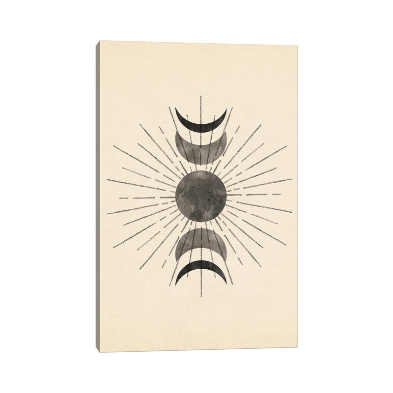Boho Sun And Moon by Whales Way - Painting on Canvas, Wrapped Canvas, 30.48cm H x 20.32cm W x 1.91cm D