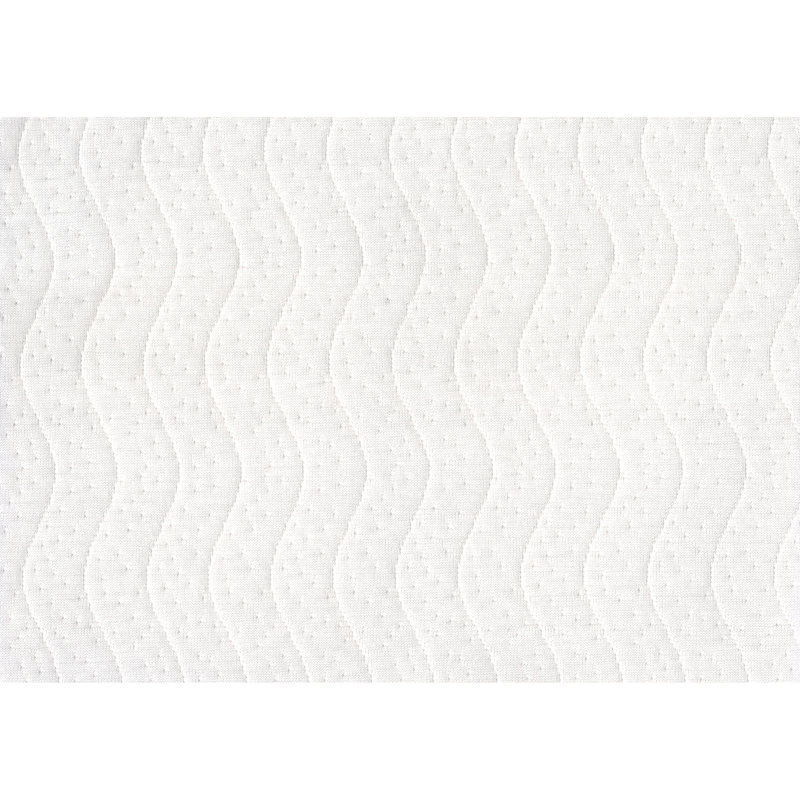 Queen Mattress Foundation 1pc Black Metal Frame with Textured Fabric Cover, Queen