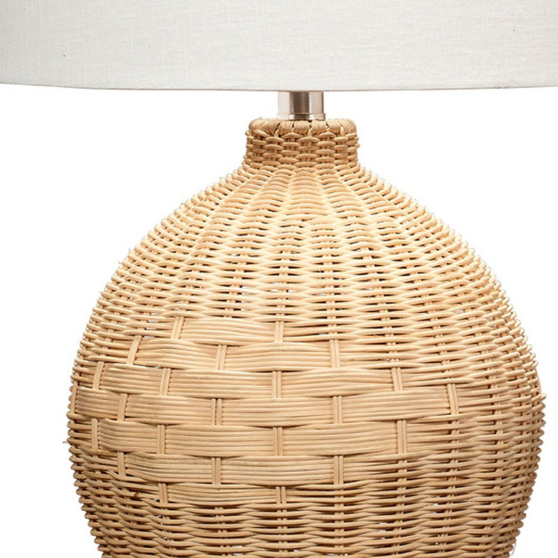 Cavion Wicker/Rattan Table Lamp, Natural Brown
