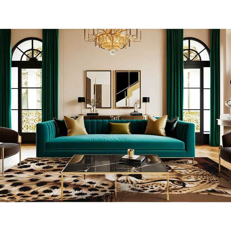 Washable Asiatic Cheetah Big Cats Area Rug, Rectangle 5' x 8'