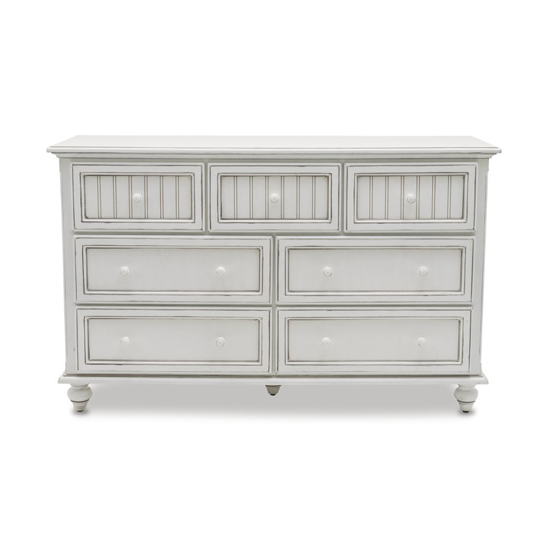 Commode 7 tiroirs Kolya - Finition blanche, Blanc