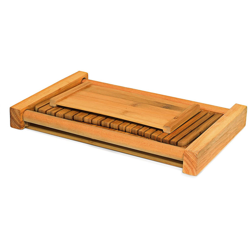 Dbtech Bamboo Wood Compact Foldable Bread Slicer