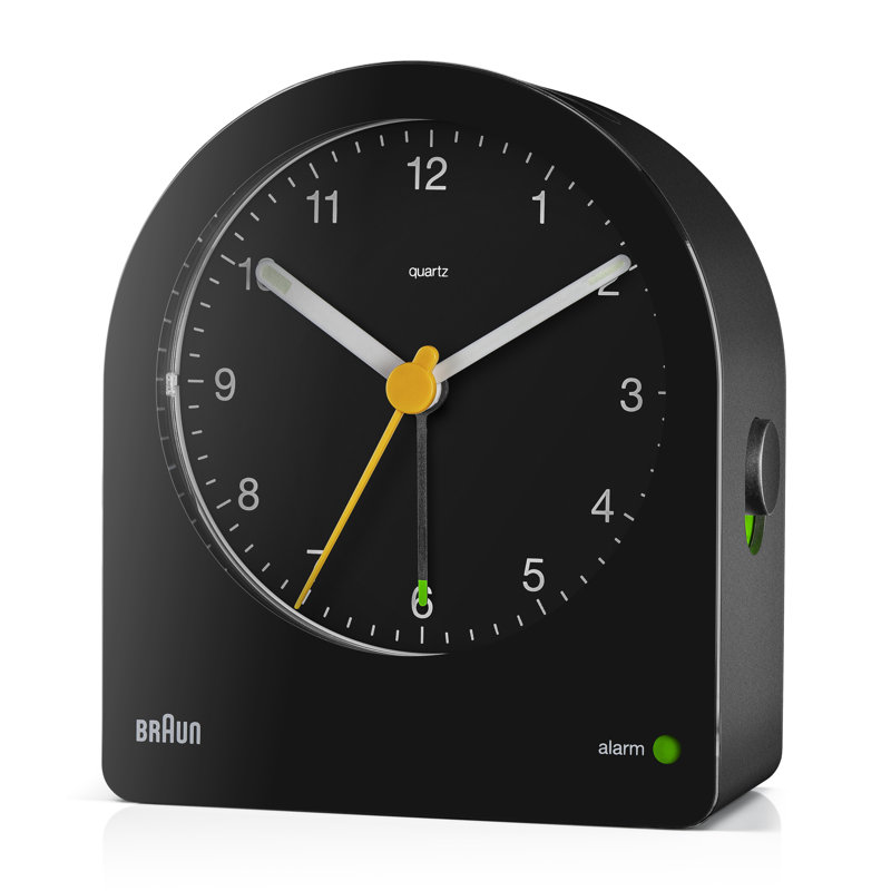 Numerical Quartz Movement / Crystal Tabletop Clock with Alarm, Black