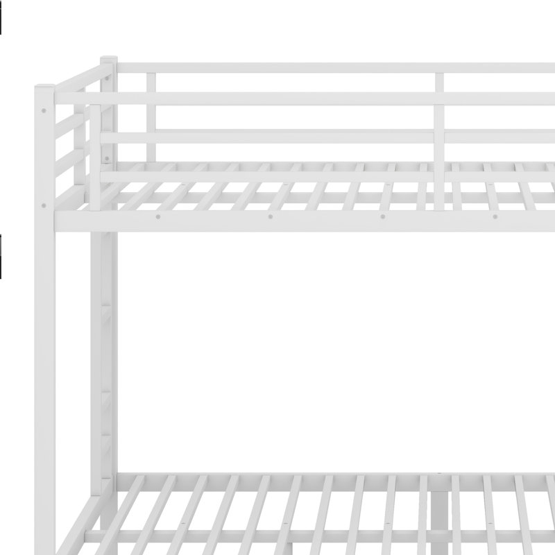 Metal Bunk Bed For Teens And Adults,Space-Saving, White