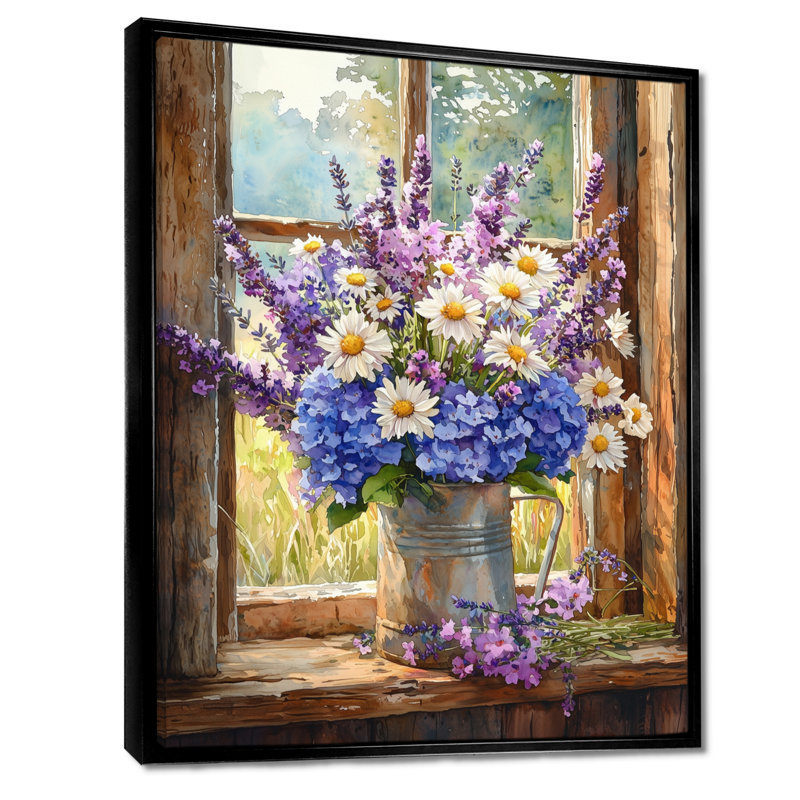 Jaeonna - impression sur toile florale, H 20 po x l 12 po, Impression encadrée flottante, Noir