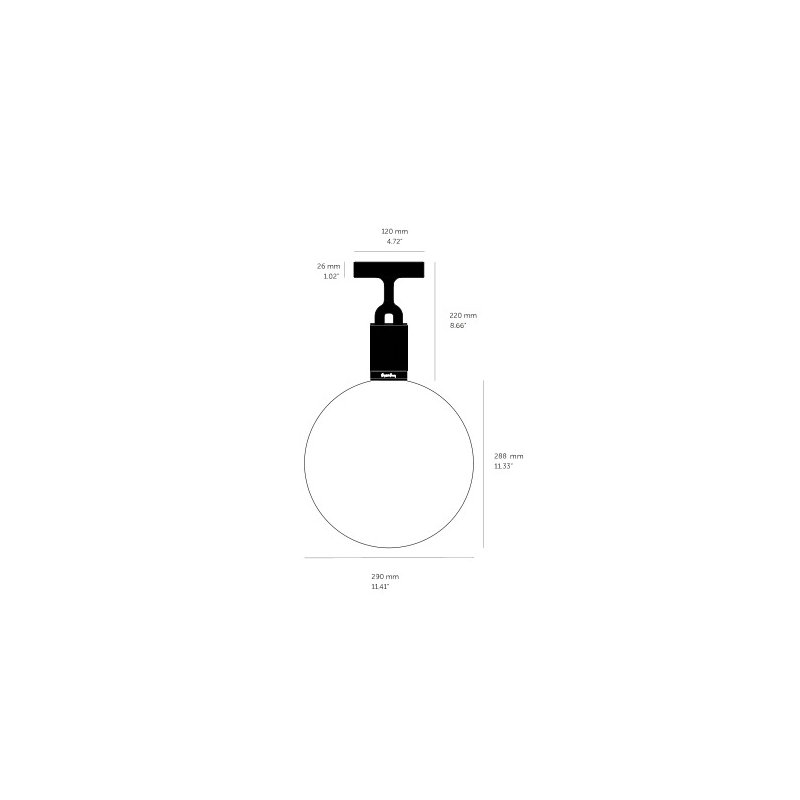 1 - Light Semi Flush Mount, Gun Metal, Large, Opal