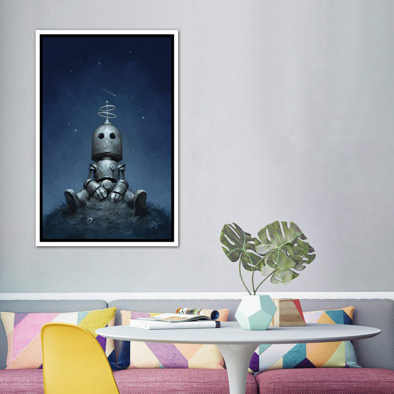Décoration murale pour enfants Interval, H 60 po x l 40po x P 1,5 po, Toile blanche encadrée