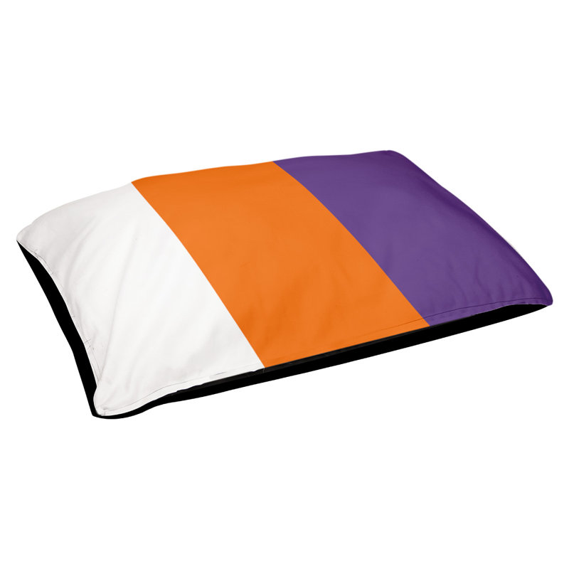 Oreiller Syracuse, Très grand (l 50 po x P 40 po x H 7 po), Blanc / orange / mauve