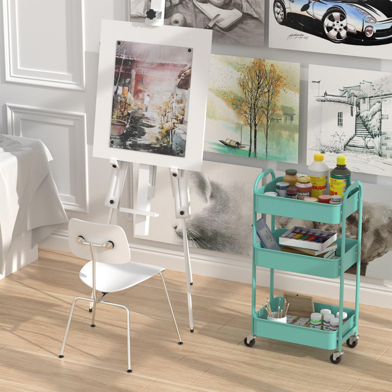 Chariot utilitaire roulant, Turquoise