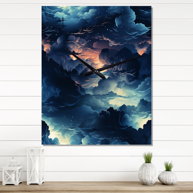 Skies Moody Patterns - Horloge murale moderne abstraite, Moyen