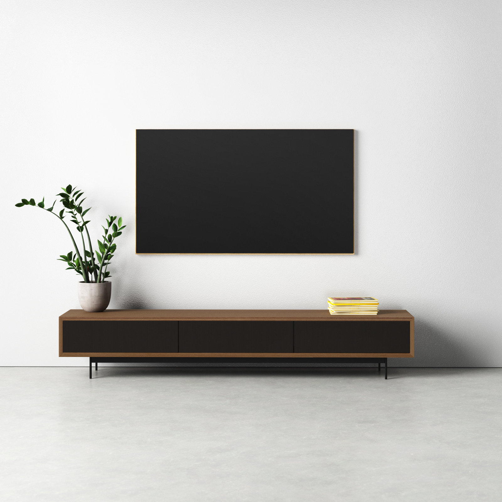 Birdie 86.5 " Iron Walnut TV Stand