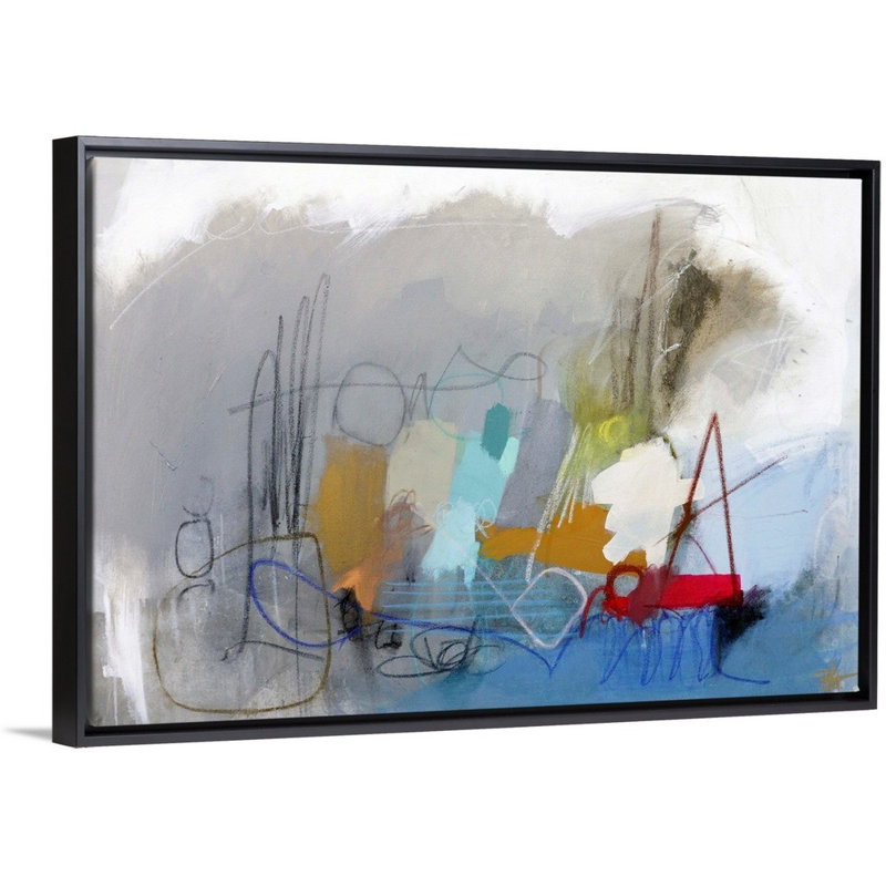 Reproduction d’art sur toile, "A Game I" par B. Robert, 26" H x 38" W x 1.75" D, Cadre noir