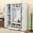 Farmhouse Hall Tree with Bench, Cabinets, 5 Hooks and Adjustable Shelves-129691267