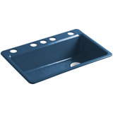 Riverby 33" x 22" x 9-5/8" Under-Mount Single-Bowl Kitchen Sink with Accessories