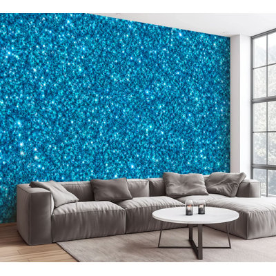 Wall Mural Peel and Stick Wallpaper Blue glitter abstract Self-Adhesive Removable Contact Paper Wall Decor for Living Room Bedroom 100"H x 144"W
