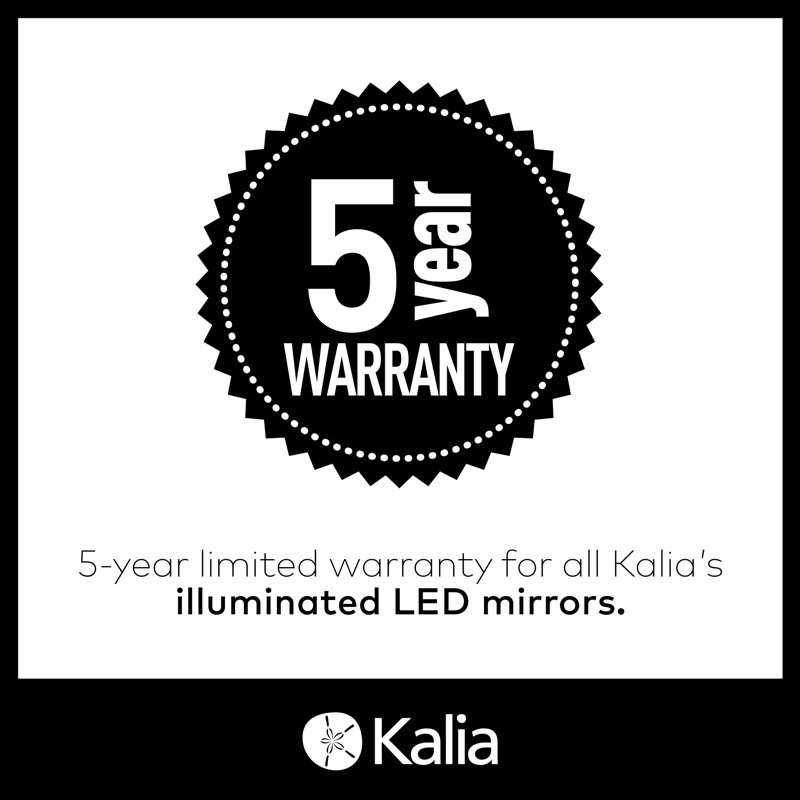 Effect LED-Illuminated Rectangular Mirror Brushed Gold Frame with Frosted Strip, 38" H x 30" W x 1.5" D