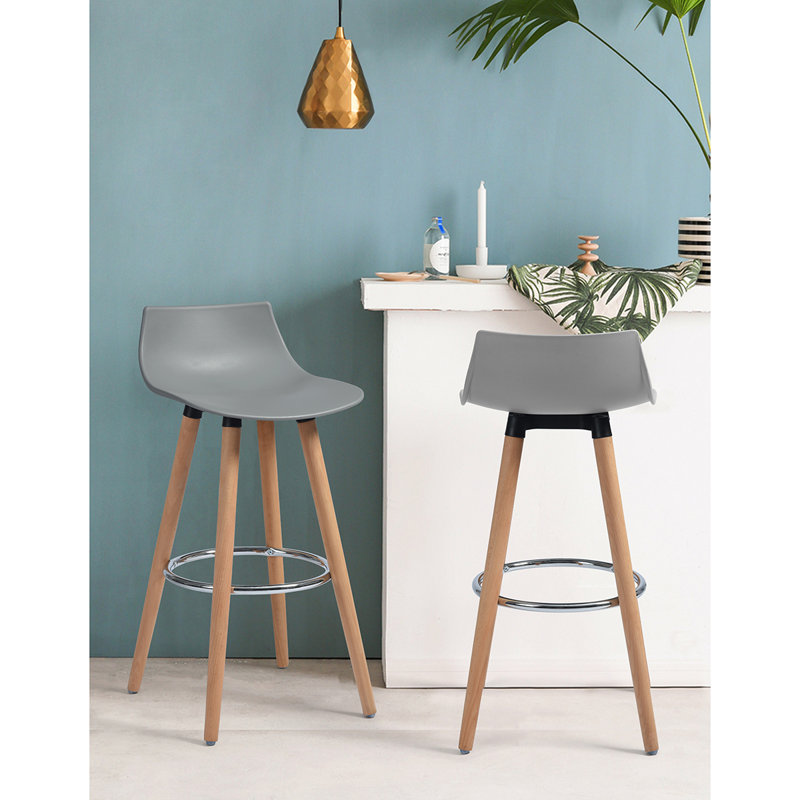 Amethyst Counter Stool with Solid Wood Frame
