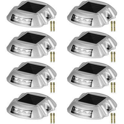 Ensemble de 8 lumières solaires blanches pour allée à DEL